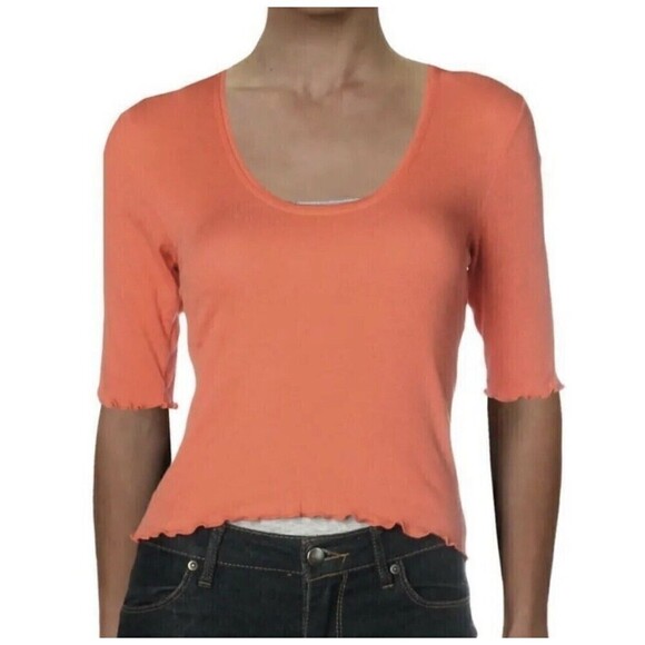 Free People Intimately L Lettuce Edge Crop Top Shirt - Size Small - Picture 1 of 6